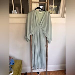She + Sky Deep V Midi Dress
